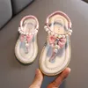 Zomer Casual Kinderen Parel Sandalen Kids Meisjes Kralen Boog Prinses Flats Student Antislip Baby Slippers Strand Schoenen 220607