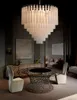 Lampes suspendues minimalistes postmodernes art lumière luxe salon salle à manger modèle chambre verre dépoli