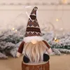 Ornamento natalizio Gnomo di peluche lavorato a maglia Bambola Albero di Natale Ciondolo appeso a parete Decorazione natalizia Regalo FY7440