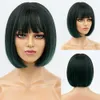 6 kleur shor bruin mix blauw bob pruik bang ombre lolita cosplay party natuurlijk dagelijkse vrouwen haar