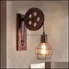 Vägglampa hem deco levererar trädgård sconce ljus loft retro lyft pley vintage industriell stil järnlyktor upphängning hänge