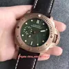 Hot Selling Top Quality Clockes 47mm Submersible PAM507 PAM00507 BRONZE LEATHER BANDS CAL.P.9010 MOTION MEKANISKA Automatisk herrklocka Herrens armbandsur