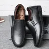 Dress Shoes 2022 Men Genuine Leather Breathable Middle Aged Business Round Toe Wedding Footwear Male Flat