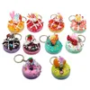 Cute Słodkie Donuts Brelok Symulacja Chleb Key Chains Para Plecak Samochód Wisiorek Biżuteria Akcesoria Prezent Brelok Hurtownie