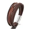 Bracelets de charme Pessoas da moda Explosão criativa estilo punk de couro com bracelete masculina de moda masculina BraceLetcharm Kent22