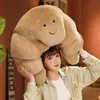 New 18/70cm Kawaii Plush Smile Croissant Pillow Lovely Dolls Stuffed Soft Bread Cushion For Kids Girls Birthday Valentine Gifts G220419