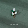 Lucky Green Fourleaf Clover Pins Broochs for Women Gold Plasted Plate Enamel Pin Biżuteria Student Para metalowe odznaki Dżinsowa koszula 1825056