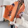 Scarves KOI LEAPING European And American Style Ladies Fashion Horse Pattern Printing Cashmere Shawl Warm Scarf Gift4091029