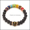 Charm-Armbänder Schmuck Chakra-Armband mit Bedeutungskarte für Männer Frauen Naturkristall Heilung Angst Juwel Dhblk