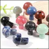 Pierre naturelle sculptée cristal mini champignon guérison Reiki statue minérale ornement décor à la maison cadeau mélange couleurs livraison directe 2021 perles en vrac J