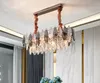 Lustre en cristal de luxe suspendu nordique lumière suspension créative verre gris pour salon Restaurant chambre hôtel Villa
