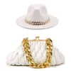 British Woolen Jazz Top Hat Men S and Women s Big Brim Hat Chain Big Brim Felt Hat Bag Set 220516