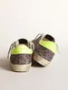 Par Small Dirty Shoes Designer Luxury Top Italian Leather Super-Star Sneakers Gray-Pink Sequined Ice-Gray Suede Star Neon-G-gul läder Neiman Marcus