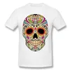 T-shirt da uomo Teschio di zucchero messicano Maglietta divertente T-shirt dal design unico a colori T-shirt in cotone da uomo Harajuku Streetwear