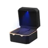 Watch Boxes & Cases Light Bracelet Box Jewelry Single Case Display With Octagonal Gold Edge AccessoriesWatch Hele22