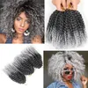 Kinky Curl Kısa Saç Modeli 8 inç 3pcs/Paket Afro Künky Twist Saç Sarışın Yumuşak Sentetik Tığ Örgüsü Saç Uzatma LS05