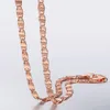 Cadeias de 4 mm 4mm de colar de colar feminino link de caracol 585 rosa branca amarela cheia de joias por atacado Gnm110chains