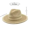 Damen Sommer-Stroh-Sonnenhüte mit breiter Krempe, Panamahut, Strandhut für Herren, modisch, UPF-UV-Schutz, Fedora-Kappe