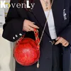 الأكياس المسائية Women Handbag Round Forme Bag Bag Luxury Crossbody Bag Pu Leather Stail Wallet Wallet High Judge Women Bag J220825