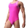 Ciało męskie kształtuje Patchwork Bodysuits Men High Elastyczność jednoczęściowy męski trybard Slim Building Singlet bieliznę bielizny