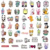 Gift Wrap 50/100PCS Cute Cartoon Pearl Milk Tea Stickers Pack for Girl Boba Bubble Teas Decal Sticker To DIY Luggage Laptop Guitar Car