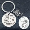 Keychains Plan de piscine en acier en acier inoxydable avec chaînes d'arbres Bagous de bijouterie charme clés Accesorias Teachers Day Gift