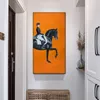 Classic Orange Horse Racing Canvas Painting Poster and Prints Modern Wall Art Pictures for Living Room Aisle Home Decor Cuadros