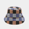 New Summer Plaid Bucket Hat for Women Girls Outdoor Sports Adjustable Fisherman Cap Unisex Man Foldable Beach Bob Panama Hat