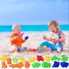 27PCS Kit di costruzione di giocattoli per modellare la sabbia Set da gioco estivo per bambini in spiaggia con stampi e strumenti per animali da castello 220527