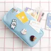 Purple Canvas Pencil Case Cute Kawaii Animal Badge Pink Pencilcases Large School Pencil Bags For Maiden Girl Stationery Supplies9569363