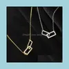 Pendant Necklaces Pendants Jewelry Simple Dainty Women Necklace Hollow 2 Square Charm Clavicle Choker Gold Color Copper Chain Wedding Drop