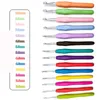 14PCS/Set DIY Crochet Hooks 2mm-10mm Smooth Knitting Needles Ergonomic Soft Grip Handles for Arthritic Hands XBJK2207