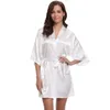 Kadınların Kısa Seksi Ladies 'Rayon Robe Elbise Kadınlar Yaz Mini Nightgown Düz Renk Kimono S M L XXL SG036WOMEN'S