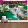 風景森林滝蓮のタペストリーボヘミア装飾寝室の壁の敷物装飾写真室壁敷物J220804