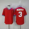 Mens Vintage Dale Murphy # 3 Baseball Jerseys 1974 Retro Stitched Jersey Atlanta Blue Red Mesh Shirts