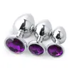 3st S/M/L Intim Metal Anal Plug med Crystal Jewelry Smooth Butt Bead Anus Dilator Sexiga leksaker för män/kvinnor