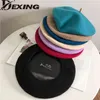 100 Wool Thick Berets French Artist Beret Women Autumn Winter Hat Painter Hat Big Head Berets Female Warm Running Cap Hats J220722