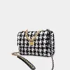 أكياس المساء houndstooth سلسلة رفرف حقائب الكتف للنساء سلسلة منقوشة الكورية السيدات حقيبة crossbody الشتاء الإناث وحقائب اليد الصغيرة 220407