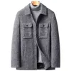 Men's Wool & Blends Winter Slim Fit Jackets Coat Casual Thick Warm Outerwear Men Clothing Fashion Big Pocket Overcoat T220810