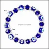 Urok bransoletki biżuteria Turkish Blue Eye Bransoletka ręcznie robiona Amet Religijne zło Nazar Kryształ dla kobiet Drop dostawa 3ofi7