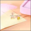 Stud Earrings Jewelry Ailin 925 Sterling Sier Personalized Square Birthstones Fashion For Women Drop Delivery 2021 Se4D5