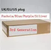 Generation 3 Fansız Vakumlu Saç Kurutma Makinesi H-03 Profesyonel Salon Araçları Üflemeli Isı Süper Hızlı Kurutucular ABD/İngiltere/AB Fiş Dropship Fuşya Mor kırmızı Siyah/gümüş Gümüş/beyaz