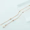 Chains 3mm Bead Wide Fashion Women 585 Rose Gold Oval Ball Necklace Beaded Chain 50cm 60cm JewelryChains