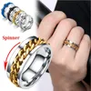 8 MM Cool en acier inoxydable rotatif hommes anneau peut ouvrir la chaîne de bouteille de bière Punk femmes bijoux pour cadeau de fête