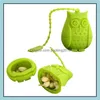 Sile Owl Tea Tools Siler Söta väskor Matklass Creative Loose-Leaf Infuser Filter Diffuser Fun Accessories LXL870Q Drop Delivery 2021 Coff