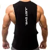 Marke Just Gym Clothing Fitness Herren-T-Shirts mit abgeschnittenen Seiten, tief sitzenden Armlöchern, Bodybuilding-Tanktops, ärmellose Trainingsweste 220621