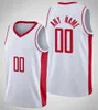 Напечатанный Houston Custom Diy Design Basketball Jerseys Настройка Команда Униформа Печать Персонализированные Любое имя Номер Мужчины Женщины Дети Молодежные Мальчики Белый Джерси