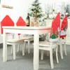 Stuhlhussen – 4-teiliges Set, Weihnachtsdekoration, roter Vliesstoff, großer Hutbezug, Hocker, Heimdekoration für das Jahr DecChair