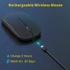 Mouse wireless ricaricabile Mouse da gioco silenzioso ultrasottile per computer iPad PC portatile