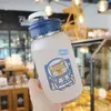 Fast Delivery!!! Frosted Glass Cartoon Pot Belly Handle Mugs Creative Mobile Phone Holder Casual Sports Cup New 2022